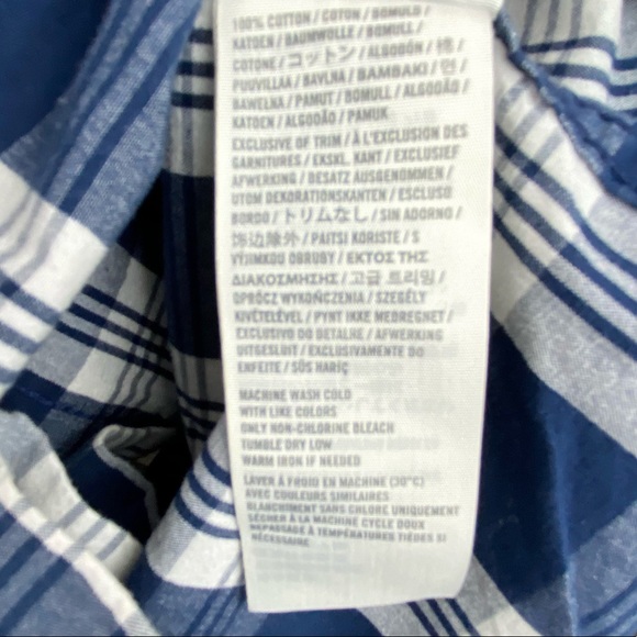 Hollister Blue Plaid Long Sleeve Button Down Collared Pocket Dress Shirt Men’s M - Picture 15 of 15
